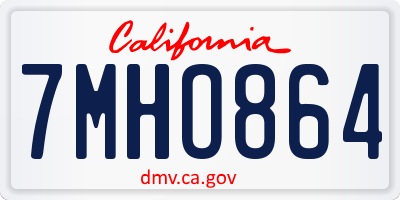 CA license plate 7MHO864