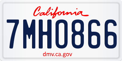 CA license plate 7MHO866