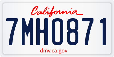 CA license plate 7MHO871
