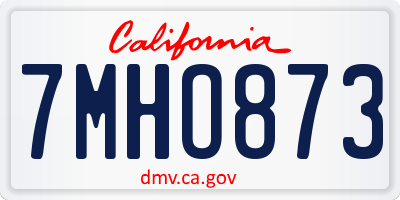 CA license plate 7MHO873