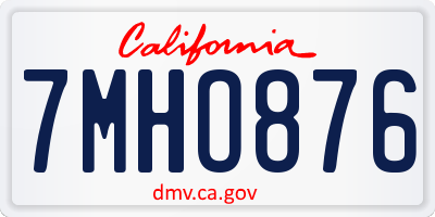 CA license plate 7MHO876