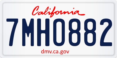 CA license plate 7MHO882