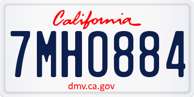 CA license plate 7MHO884