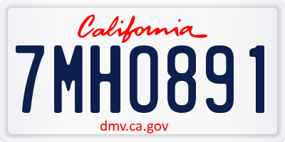 CA license plate 7MHO891