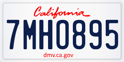 CA license plate 7MHO895