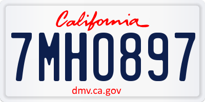 CA license plate 7MHO897