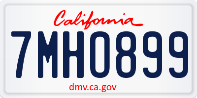 CA license plate 7MHO899