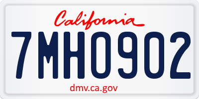 CA license plate 7MHO902