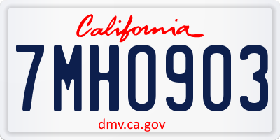 CA license plate 7MHO903