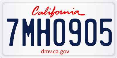 CA license plate 7MHO905