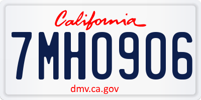 CA license plate 7MHO906