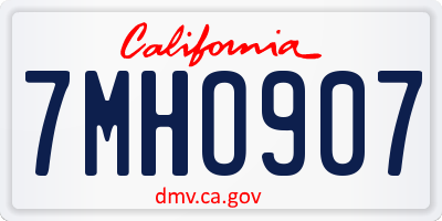CA license plate 7MHO907