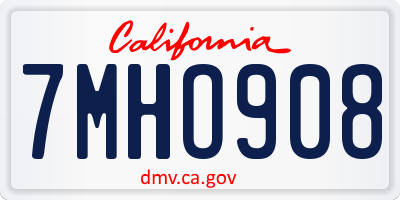CA license plate 7MHO908