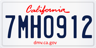 CA license plate 7MHO912