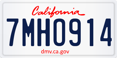 CA license plate 7MHO914