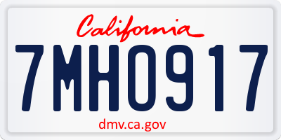 CA license plate 7MHO917