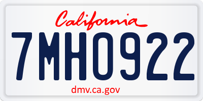 CA license plate 7MHO922