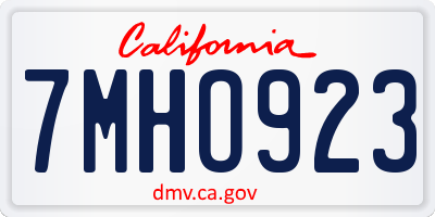 CA license plate 7MHO923