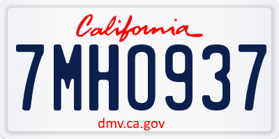 CA license plate 7MHO937