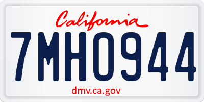 CA license plate 7MHO944