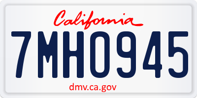 CA license plate 7MHO945