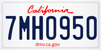 CA license plate 7MHO950