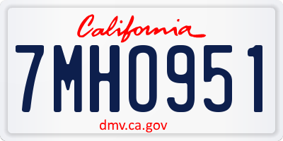 CA license plate 7MHO951
