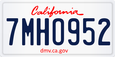 CA license plate 7MHO952