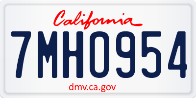 CA license plate 7MHO954