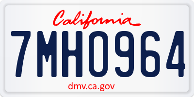 CA license plate 7MHO964