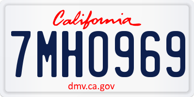 CA license plate 7MHO969