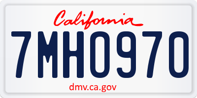 CA license plate 7MHO970