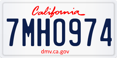 CA license plate 7MHO974