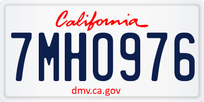 CA license plate 7MHO976