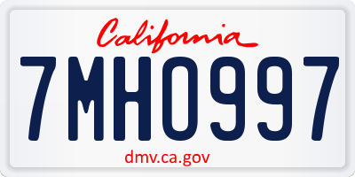 CA license plate 7MHO997