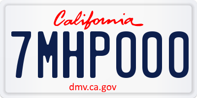CA license plate 7MHP000