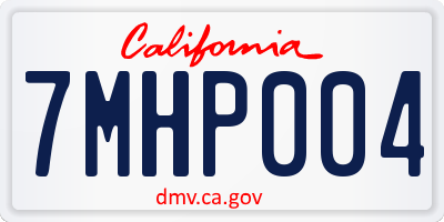 CA license plate 7MHP004