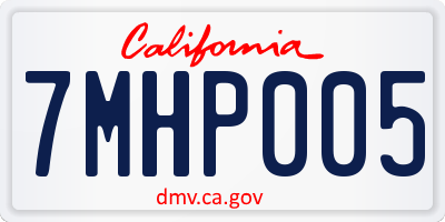 CA license plate 7MHP005