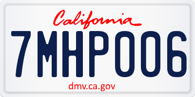CA license plate 7MHP006