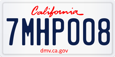CA license plate 7MHP008