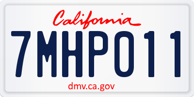 CA license plate 7MHP011