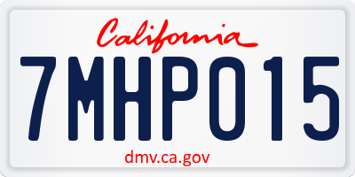 CA license plate 7MHP015