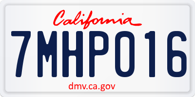 CA license plate 7MHP016