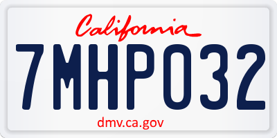 CA license plate 7MHP032