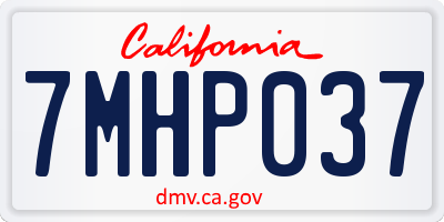 CA license plate 7MHP037