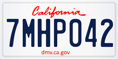 CA license plate 7MHP042