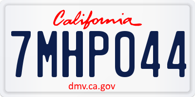 CA license plate 7MHP044