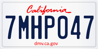 CA license plate 7MHP047