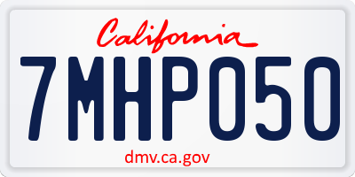 CA license plate 7MHP050