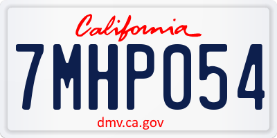 CA license plate 7MHP054